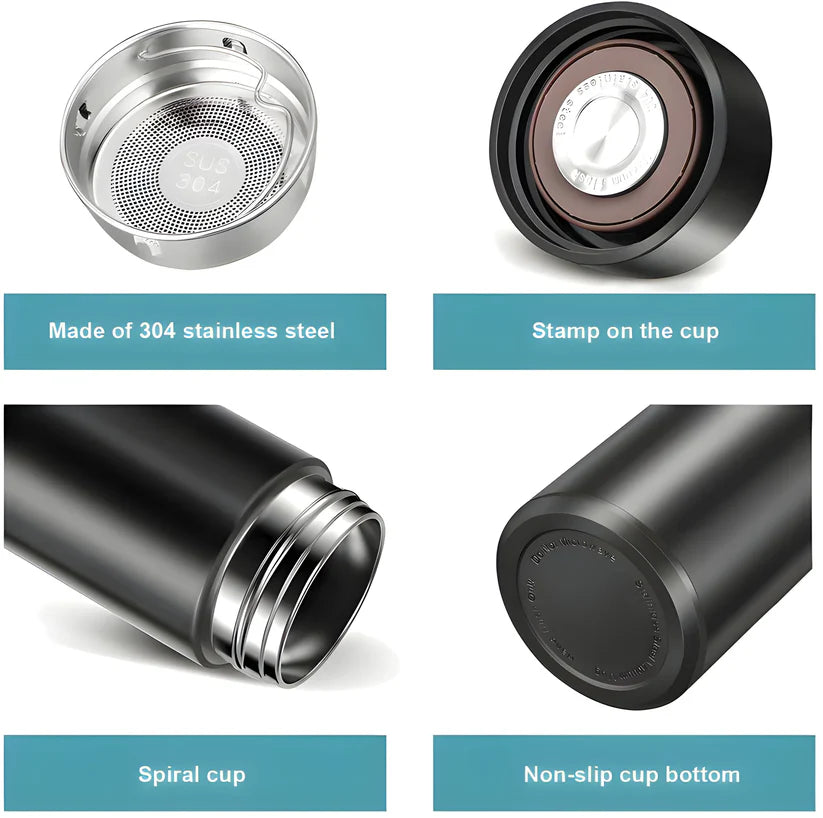 Vacuum Insulated Water Bottle with Temperature LED Display