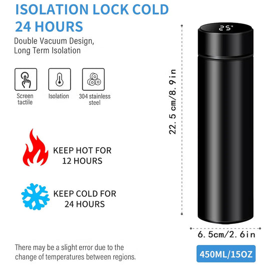 Vacuum Insulated Water Bottle with Temperature LED Display