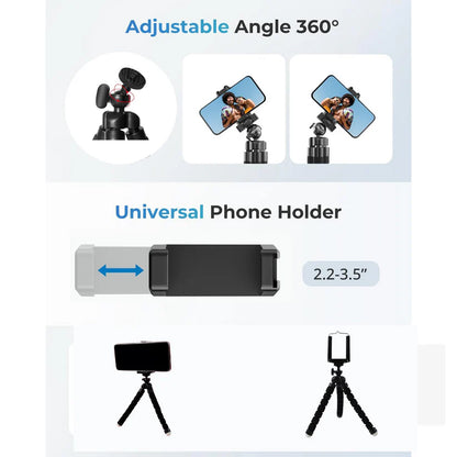 Flexible Mini Tripod Stand with Adjustable Mobile Holder