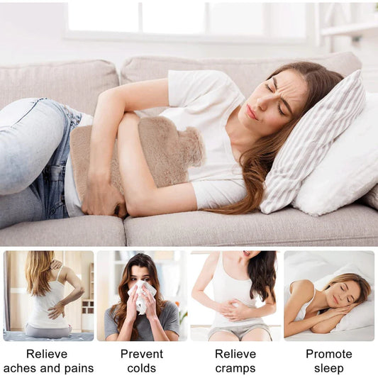 PVC Hot Water Bag with Soft Fur Cover