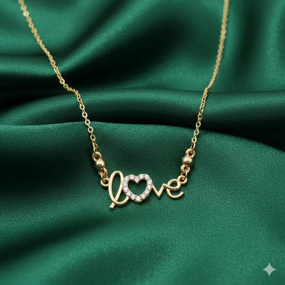 Gold Plated LOVE Heart Necklace